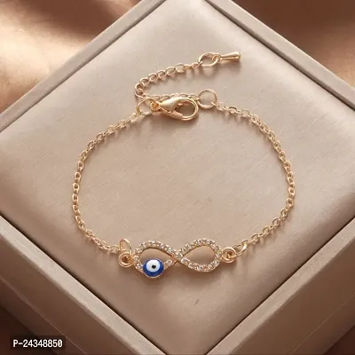 Combo of 2 Evil Eye Infinity bracelet, Nazr bracelet, chain infinity bracelet (Silver)(gold)-thumb5