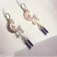 Stylish and fancy star and moon drop earrings, bts kpop earrings for women and girls-thumb1