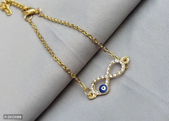 Combo of 2 Evil Eye bracelet, Nazr bracelet, chain bracelet (Gold)-thumb3