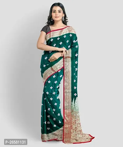 Classic Silk Blend Saree with Blouse piece for Women-thumb0