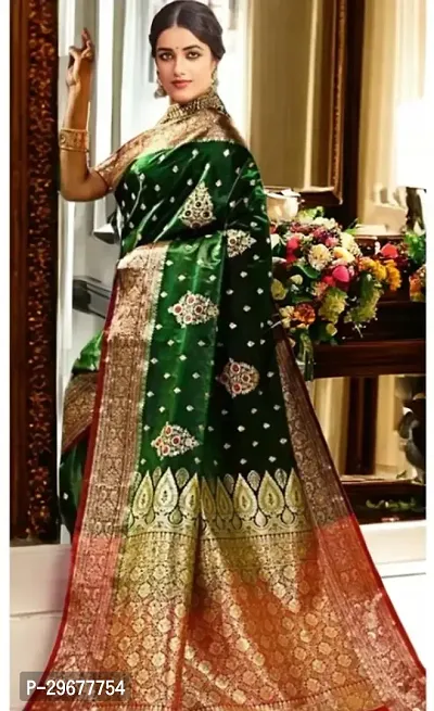 Beautiful Satin Saree With Blouse Piece-thumb0