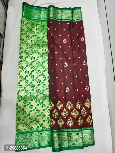 Trendy Banarasi Silk Sarees With Blouse Piece-thumb0