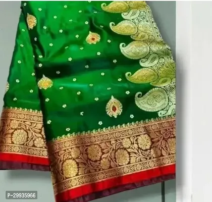 Beautiful Satin Saree With Blouse Piece-thumb0