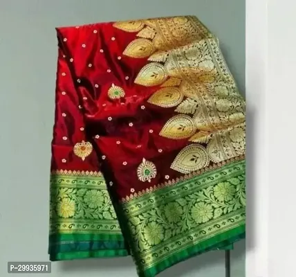 Beautiful Satin Saree With Blouse Piece