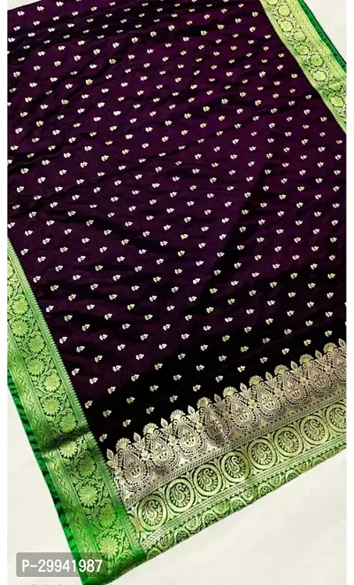 Trendy  Embroidered Banarasi Silk Sarees With Blouse Piece-thumb0