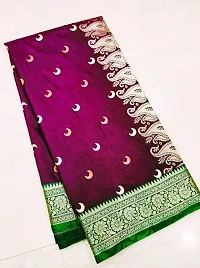 Beautiful Stain Saree With Blouse Piece For Women-thumb2