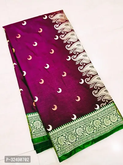 Beautiful Stain Saree With Blouse Piece For Women-thumb3