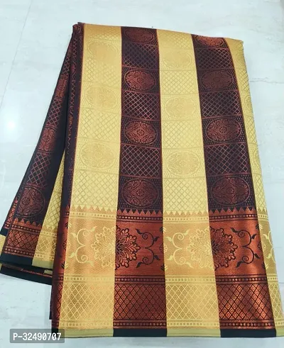 Beautiful Stain Saree With Blouse Piece For Women-thumb0