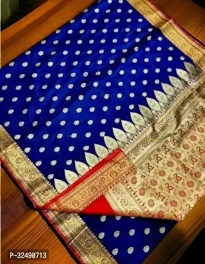 Beautiful Stain Saree With Blouse Piece For Women-thumb0