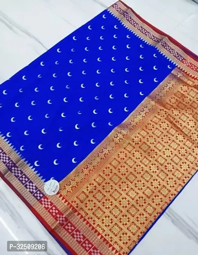 Beautiful Stain Saree With Blouse Piece For Women-thumb0