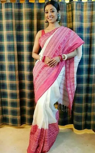 Elegant Khadi Saree with Blouse piece 