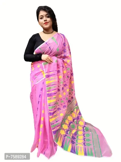 Stylish Pink Satin Saree without Blouse Piece-thumb0