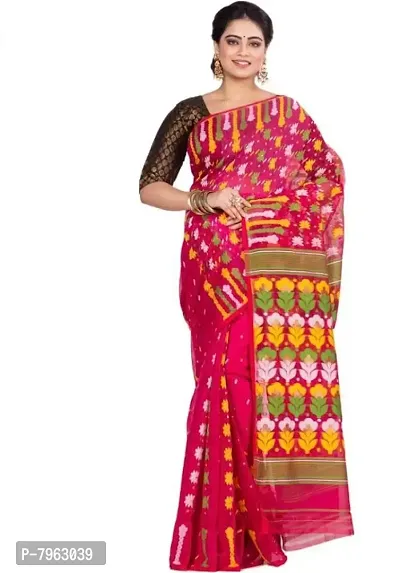 Stylish Multicoloured Cotton Blend Saree without Blouse Piece-thumb0