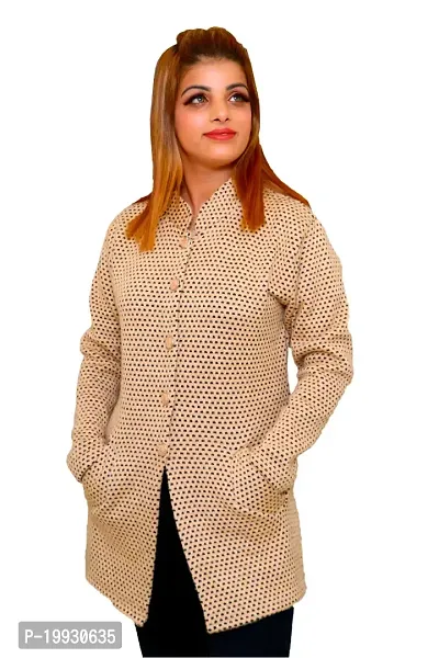 Womens Pure Wool Side Pocket Bouble Coller Long Coat-thumb0