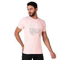 FLIRTOO Men's Cotton Half Sleeve Graphic T-Shirt Regular Fit Casual Soft Comfortable Breathable Tees for Men-thumb2