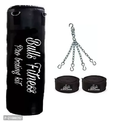 Bulls Fitness 2 Feet Unfilled Punching bag with Handwrap ( Boxing Kit )-thumb0
