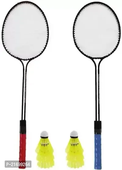 Bulls Fitness 2 PC Double Shaft Racket With 6 PC Shuttle Cock