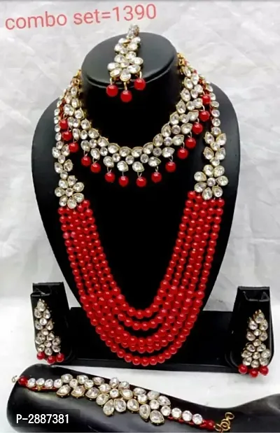 Trendy Kundan And Pearl Bridal Jewellery Set   For Women's