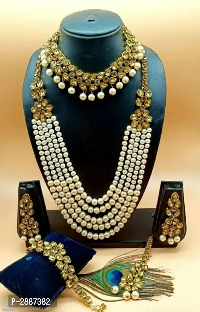 Trendy Kundan And Pearl Bridal Jewellery Set   For Women's-thumb0