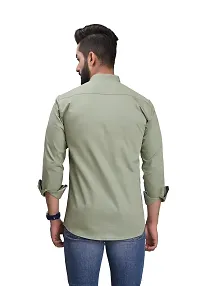 Trendy Men Double Pocket Cotton Blend Shirt for Men-thumb2