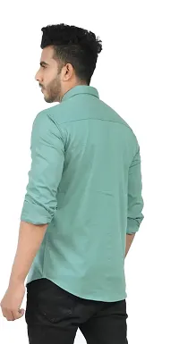 Trendy Men Double Pocket Cotton Blend Shirt for Men-thumb1