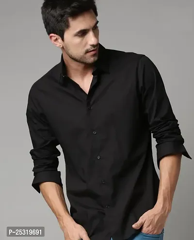 Classic Cotton Solid Casual Shirts for Men-thumb0