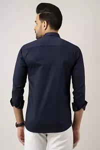 Classic Cotton Blend Solid Casual Shirt For Men-thumb1