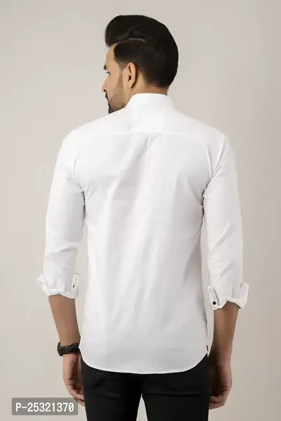 Classic Cotton Blend Solid Casual Shirt For Men-thumb2