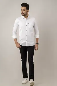 Classic Cotton Blend Solid Casual Shirt For Men-thumb2
