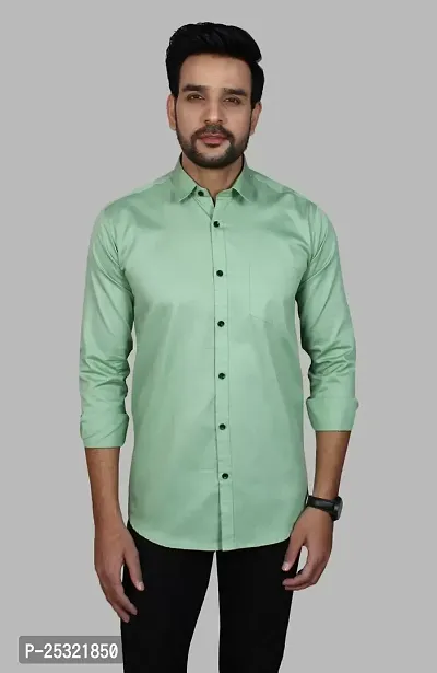 Classic Cotton Blend Solid Casual Shirt For Men-thumb0