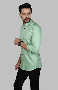 Classic Cotton Blend Solid Casual Shirt For Men-thumb2