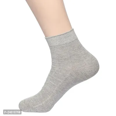 MenS Cotton Plain Grey Ankle Length Sports Socks For Running And Casual Wear-thumb0
