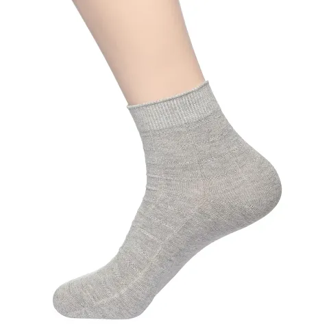 MenS Cotton Plain Grey Ankle Length Sports Socks For Running And Casual Wear