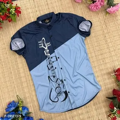 Stylish Men Polyester Short Sleeves Regular Fit Casual Shirt