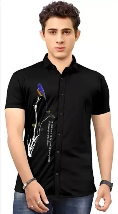 Comfortable Polyester Blend Short Sleeves Casual Shirt 