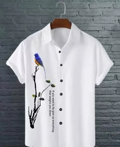 Comfortable Cotton Spandex Short Sleeves Casual Shirt 