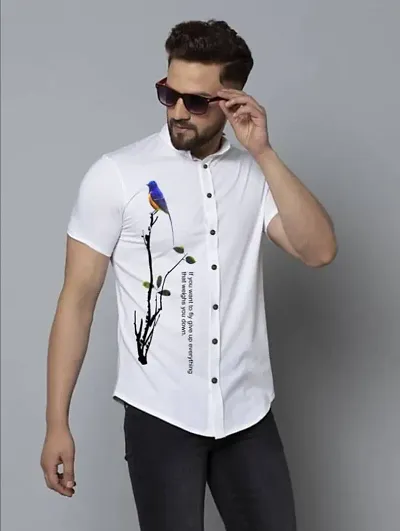 Comfortable Cotton Blend Short Sleeves Casual Shirt 