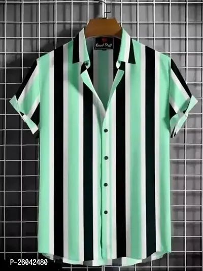 Classic Cotton Blend Short Sleeves Shirt For Men-thumb0