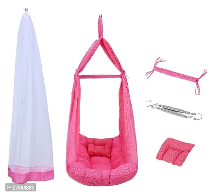 MamaHug Infant Baby Swing Jhula Crib Cradle baby swing child newborn baby swing hanging - Pink-thumb0