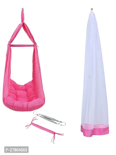 MamaHug Infant Baby Swing Jhula Crib Cradle baby swing child newborn baby swing hanging - Pink-thumb3