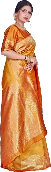 Beautiful Mustard Art Silk  Woven Design Saree with Blouse Piece For Women-thumb4