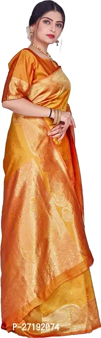 Beautiful Mustard Art Silk  Woven Design Saree with Blouse Piece For Women-thumb5