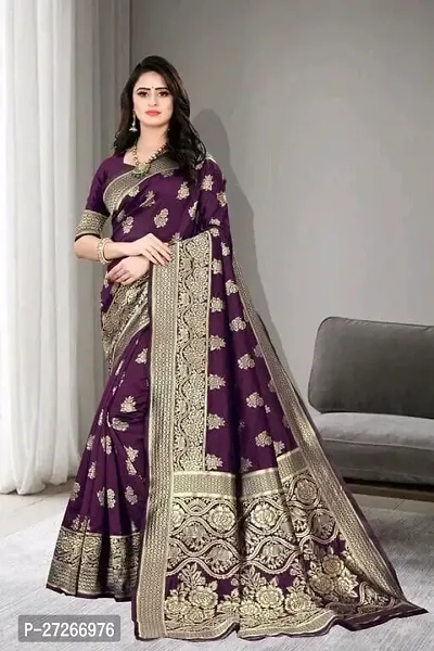 Elegant Blue Art Silk Saree with Blouse piece For Women-thumb0