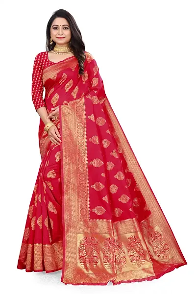 Alluring Silk Blend Saree with Blouse piece 