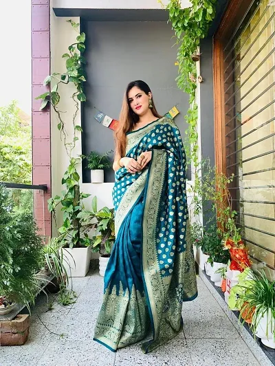 Attractive Art Silk Saree with Blouse piece 