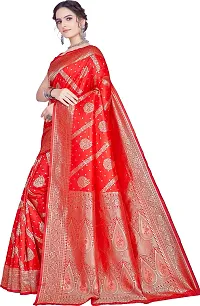 Beautiful Red Art Silk  Woven Design Saree with Blouse Piece For Women-thumb3