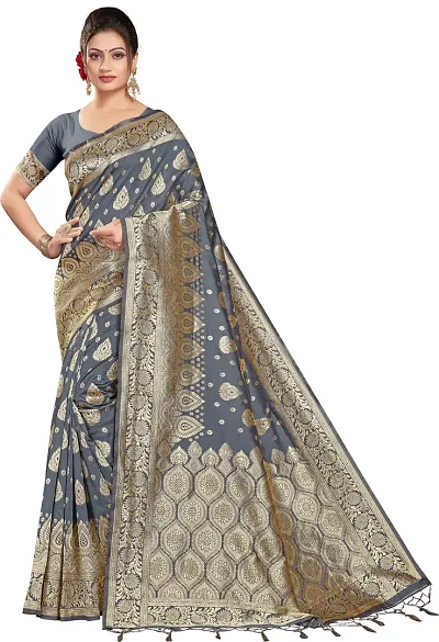 Elegant Art Silk Jacquard Women Saree with Blouse piece