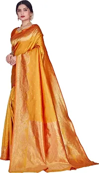 Beautiful Mustard Art Silk  Woven Design Saree with Blouse Piece For Women-thumb3