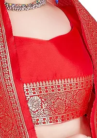 Beautiful Red Art Silk  Woven Design Saree with Blouse Piece For Women-thumb2