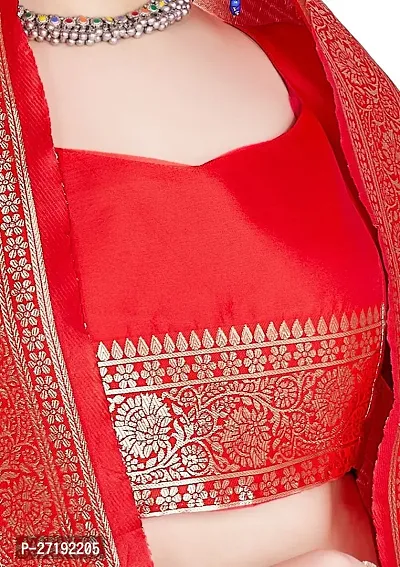 Beautiful Red Art Silk  Woven Design Saree with Blouse Piece For Women-thumb3